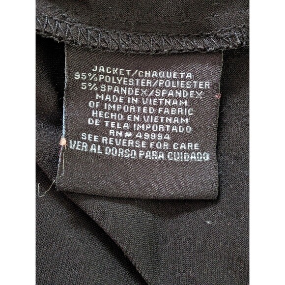 R&M Richards Crop Jacket Shrug Womens 1X Open Ruffle Front Black Academy Stretch - Picture 7 of 10